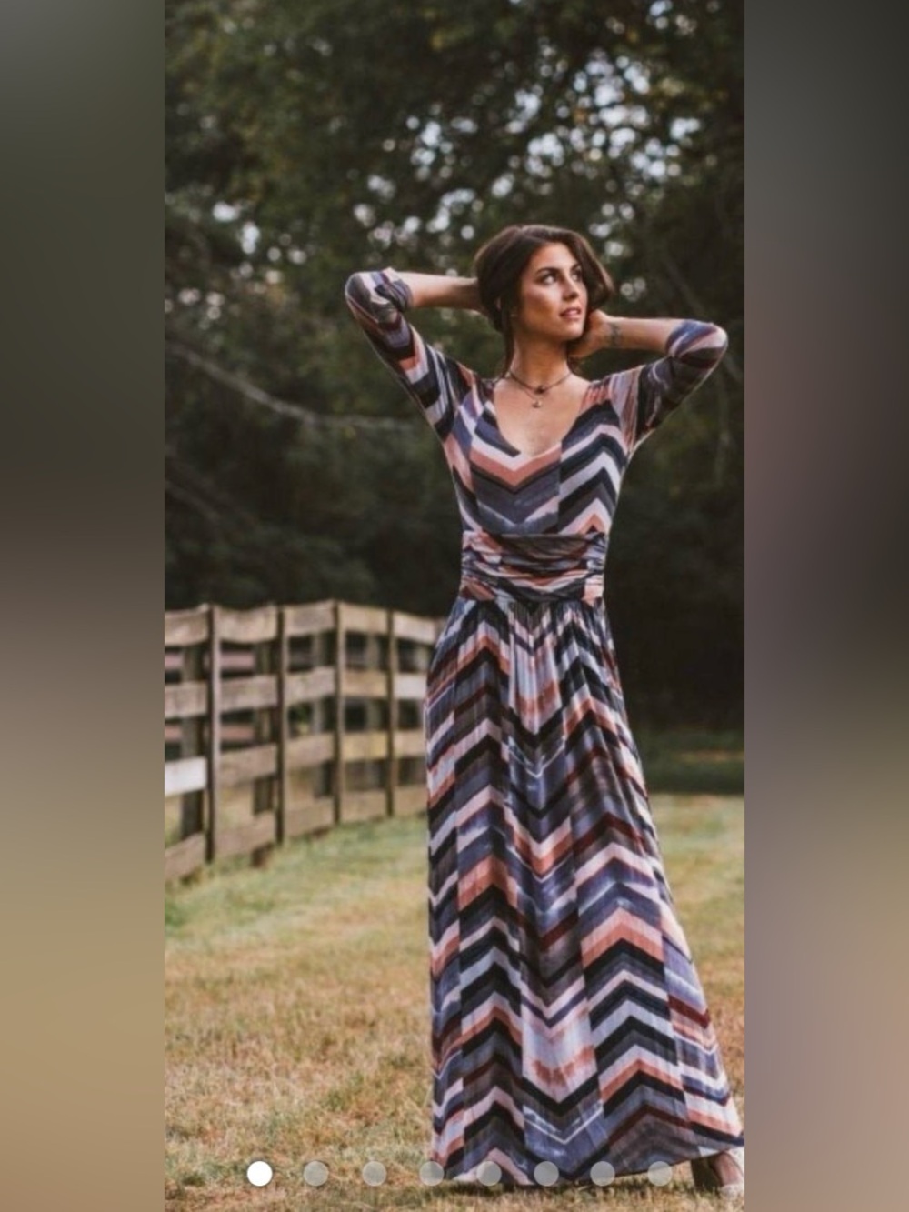 Maeve Anthropologie women’s medium Chevron novella jersey knit maxi dress